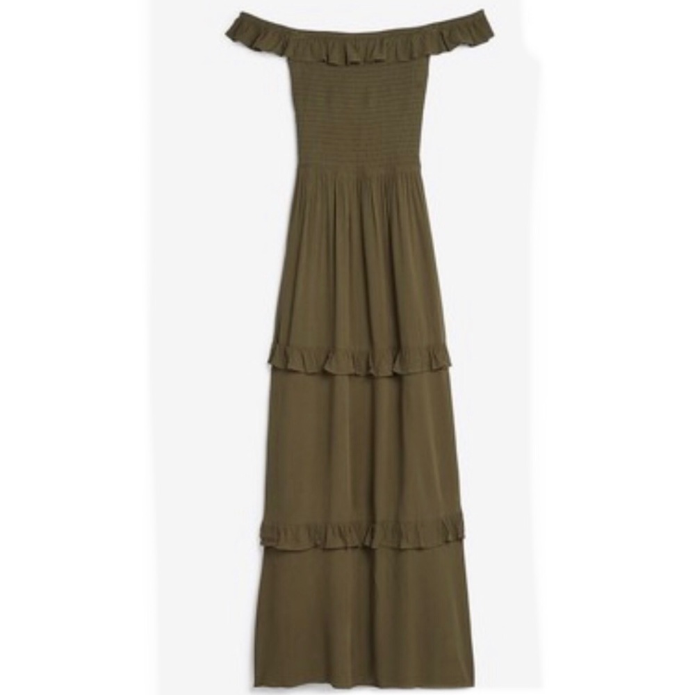 Express Off the Shoulder Maxi Ruffle Dress
